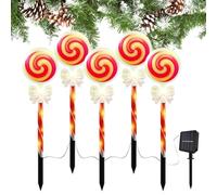 Ghirlande luminose esterne a forma di canna di Natale,picchetto solare impermeabile per decorazioni festive - decorazioni natalizie per esterni, per giardino, prato, vialetto, terrazzo, sentiero di