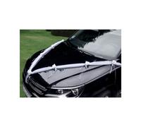 Ghirlande organza e tulle bianco per decorazione auto sposi con rose avorio misu