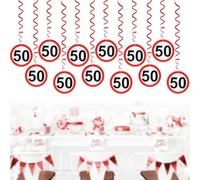 Ghirlande per 50°Compleanno, Ghirlande Cartello Stradale 50 Anni Decorazioni per Feste Compleanno