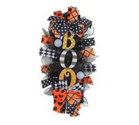 Ghirlande per porte d'ingresso, Ghirlanda di Halloween multicolore da appendere alla porta, decorazione da parete con corvo di legno morto e rosa nera(D)