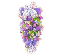Ghirlande primaverili per porta di casa - Estate - Ghirlanda di fiori artificiali, tempeste lacrimali, decorazione pasquale decorativa di benvenuto, portatile, per la festa della mamma
