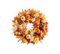 Ghiro autunnale da 45 cm per porta d'ingresso, ghirlanda autunnale artificiale con bacche di foglia d'acero, decorazioni del festival del raccolto per il Ringraziamento natalizio di Halloween