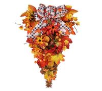 Ghiro autunnale, ghirlanda decorativa, dettagli di prua Ringraziamento con 13,78 pollici, accento autunnale per porta portico, mantello da cucina, parete del, arredamento del matrimonio