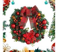 Ghiro Delle Vacanze Invernali - Della Porta D'ingresso Di Natale, Di Abete Artificiale | Di Bacche Rosse, Di Cono Di Pino Di Natale, Di Stelle Per Le