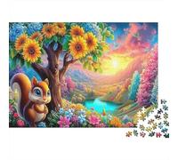 Ghiro girasole Puzzle 1000 Pezzi Idea Regalo Uomo E Donna Tucano nel campo di girasoli Giochi Educativo E Giocattoli Sfida Regalo Divertente Gioco Per Famiglie Per La Decorazione Della Casa 52x38cm