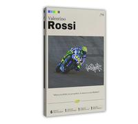 GHJIG Poster su tela con pilota Valentino Rossi (3), decorazione per camera da letto, ufficio, stanza, regalo, 60 x 90 cm