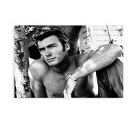 GHJIG Poster su tela dell'attore Clint Eastwood, senza cornice, 50 x 75 cm