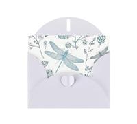 Ghjkfbf Biglietti di auguri con stampa di libellule e fiori, con buste, per compleanni, carnevale, matrimoni e tutte le occasioni