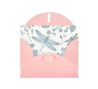 Ghjkfbf Biglietti di auguri con stampa di libellule e fiori, con buste, per compleanni, carnevale, matrimoni e tutte le occasioni