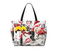 Ghjkfbf Borsa di viaggio della spiaggia di grande capacità della stampa di arte del profumo cosmetico per la famiglia, borsa di totalizzatore della spiaggia per le donne con le tasche