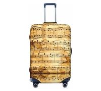 Ghjkfbf Copertura protettiva per valigie con stampa di note musicali, lavabile, con cerniera nascosta, nero, Medium
