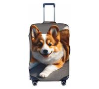 Ghjkfbf Funny Corgi Butt Brown Print Bagagli Valigie Copertura Protettiva Bagagli Lavabile Con Cerniera Nascosta, nero, Large