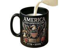 Ghjkldha 250th Birthday Drink Mug, Commemorative Water Cup, 12oz Ceramic Mugs with Patriotic Design, Drinkware, Coffee Tea Mug with Handle, Home Accessory for Apartment School Classroom