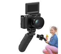 Ghjkldha 4K Vlogging Camera, Viaggio Vlogging Digitale, Touch Screen Videocamera Videocamera Anti-Shake Recorder, (nero) 4.53x2.56x1.77 Pollici, Telecomando Vlog per Mani-