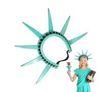 Ghjkldha 4th of July Outfits, Statue Goddesses Costume, Lightweight Patriotic Dress Up, 10.24x11.81x2.36 Inches, Holiday Event Prop for School Independence Day, Halloween Celebration Wear