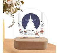Ghjkldha Acrylic Pattern Desktop Lamp, Color Printed Decorative, Christmas Theme Light Up Ornament, LED Ambient Desk Lamp, Stylish Home Dorm Bedroom Cafe Restaurant Table Use 17x16x5cm