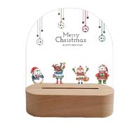 Ghjkldha Acrylic Pattern Desktop Lamp, Color Printed Decorative, Christmas Theme Light Up Ornament, LED Ambient Desk Lamp, Stylish Home Dorm Bedroom Cafe Restaurant Table Use 17x16x5cm