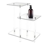 Ghjkldha Acrylic Side Table, Modern Nightstand, Clear 3 Layer Design, 16.93x9.84x22.83 Inches, Stylish Furniture, Ideal for Home, Patio, Living Room, Bedroom, Lobby, Hall, Apartment, Phone