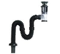 Ghjkldha Bathroom Sink Drain Pipe, ABS, Flip-plate, Black, 1 pezzo
