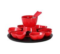 Ghjkldha Chocolate Melting Mug Set - Ceramic Fondue Heating Cup with Forks, Hot Chocolate Warming Mug, Dessert Dipping And Candy Making for Date, Night, Family, Party or Home Use