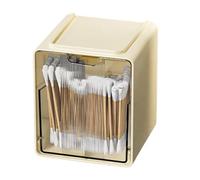 Ghjkldha Cotton Pad Holder, Keeps Organized, Clear Dustproof Storage Container with Easy Access Lid Design, Transparent Bathroom Organizer Space Saving Structure 4.53x3.74x3.70inch
