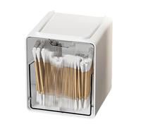 Ghjkldha Cotton Pad Holder, Keeps Organized, Clear Dustproof Storage Container with Easy Access Lid Design, Transparent Bathroom Organizer Space Saving Structure 4.53x3.74x3.70inch