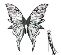 Ghjkldha Fairy Costume, Kids Wings, 31.5x29.45 Inches Dress Up Set, Colorful Cosplay Accessory, Lightweight Party Outfit, for Halloween Masquerade Birthday Stage Performance Events