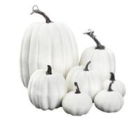Ghjkldha Fake Pumpkins, Harvest Foam Pumpkins, Rustic Textured Finish, Lightweight Display, Fall Table Centerpiece for Autumn, Halloween, Thanksgiving Decoration, 13.39x9.84x5.91 inches