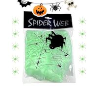 Ghjkldha Glow Spider Web, Stretch Halloween Decoration, Soft Fake Cobweb