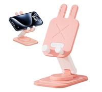 Ghjkldha Phone Desk Stand, Foldable Stand, Rabbit Design 360 Degree Rotating Cradle Dock for Counter 4.33x2.76x1.14 inches, Bedside, Travel, Women, Men, Home, Broad Compatibility