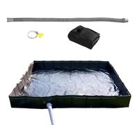 Ghjkldha Portable Shower Pan, Contains Water Efficiently, Foldable PVC Bathing Tray with Drain Hose System, Lightweight Waterproof Base Easy Storage Design, Mobile Shower Accessory 41x41x5.12 inch