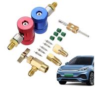 Ghjkldha Quick Seal Coupler, Compact AC Recharge Tool, 550g Aluminum HVAC Fitting Kit, Auto AC Charging Valve Kit, Car Compressor Line Tank Recharge Repair Charging HVAC Auto Use