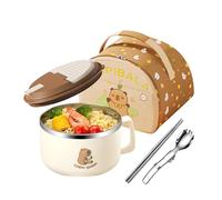 Ghjkldha Ramen Bowl Set - Capybara Salad Spoon for Everyday Dining, Noodle with Cute Design, Large Ceramic Dinnerware for Cooking Lovers, Office, Apartment, Kitchen, Durable Easy Clean Soup, Cereal