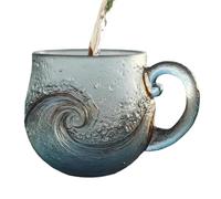Ghjkldha Tazze Da Caffè Realizzate In Trasparente | Design a Motivo Onda 300ml Bottiglia per Acqua | Tazze per Caffè con Manico | Per Bambini, Spiaggia, Casa, Ufficio, Donne, Uomini, Adulti, E Casa