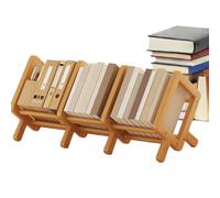 Ghjkldha Wooden Book Holder, Adjustable Desktop Bookshelf, Tilting Small Bookshelf, Space Saving Reading Nook Organizer, Multifunctional Student Book Rack for Desk