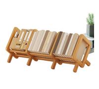 Ghjkldha Wooden Book Holder, Adjustable Desktop Bookshelf, Tilting Small Bookshelf, Space Saving Reading Nook Organizer, Multifunctional Student Book Rack for Desk
