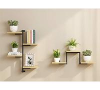 GHJKLZNMRU Scaffale sospeso Mensole Montaggio a Parete Set Home Decor Staffa in Ferro in Linea con Casa Moderna Legno Massello con Accessori di Montaggio