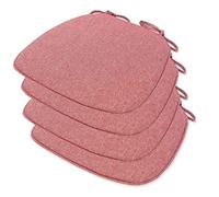 GHJL Cuscini per Sedie da Pranzo, Cuscino per Sedia da Cucina A Ferro di Cavallo con Lacci, 1/2/4 Confezioni di Cuscini per Sedie da Cucina per Esterni, Patio (Color : Red, Size : 41 * 43cm(4 Packs))