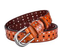 GHJrtHFJ cintura, Cinture borchiate da donna e uomo, due file, in vera pelle, con borchie argentate, for jeans pantaloni, larghe 2,8 cm(Unique Colour,105cm/waist:34"~36")