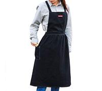 GHJrtHFJ grembiule, Con grembiule a forma di X in morbido cotone e lino, fatto a mano, da cuoco, cucina giardinaggio, grigio(Black)