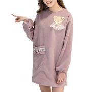 GHJrtHFJ grembiule, Grembiule da cucina donna con tasche, maniche lunghe in pelle scamosciata, grembiuli chef for cucinare, cuocere al forno, pulire, lavorare(Purple)