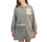 GHJrtHFJ grembiule, Grembiule da cucina donna con tasche, maniche lunghe in pelle scamosciata, grembiuli chef for cucinare, cuocere al forno, pulire, lavorare(Grey)