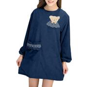 GHJrtHFJ grembiule, Grembiule da cucina donna con tasche, maniche lunghe in pelle scamosciata, grembiuli chef for cucinare, cuocere al forno, pulire, lavorare(Blue)