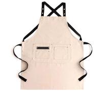 GHJrtHFJ grembiule, Grembiuli da cuoco incrociati for uomo e donna con ampie tasche for cucinare, lavorare la ceramica, il giardinaggio pasticceria(Beige)