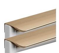 GHJrtHFJ Maniglie per porte a scomparsa, Maniglie a scomparsa for armadietti da cucina, maniglie for cassetti con bordo a dita, bronzate, 2 pezzi(Hole distance 160mm)