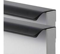 GHJrtHFJ Maniglie per porte a scomparsa, Maniglie for cassetti e guardaroba in lega di alluminio con bordo a dita, nere, 2 pezzi(Overall length 1500mm)