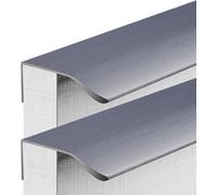 GHJrtHFJ Maniglie per porte a scomparsa, Maniglie nascoste for mobili da cucina, maniglie for cassetti con bordo a dita, pomelli for, grigio spazzolato, 2 pezzi(Overall length 1200mm)