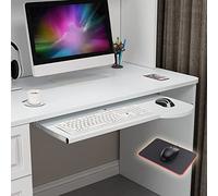 GHJrtHFJ Vassoio per Tastiera, Cassetto Estraibile sotto la scrivania for Supporto Tastiera e Mouse, poggiapolsi ergonomico, Facile da Montare(White,60 * 26cm/24 * 10Inch)