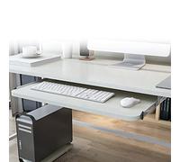 GHJrtHFJ Vassoio per Tastiera, Cassetto Estraibile sotto la scrivania, for Tastiera da Ufficio, con Altezza Regolabile, ripiano Porta Mouse/Supporto Scorrevole(A White,60 * 27 cm(24 * 11 inch))