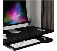 GHJrtHFJ Vassoio per Tastiera, con Supporto Regolabile in Altezza, cassetto for Tastiera in Legno sotto la scrivania, prolunga for Ufficio e ripiano Porta Mouse(Schwarz Walnut,70 * 26cm)